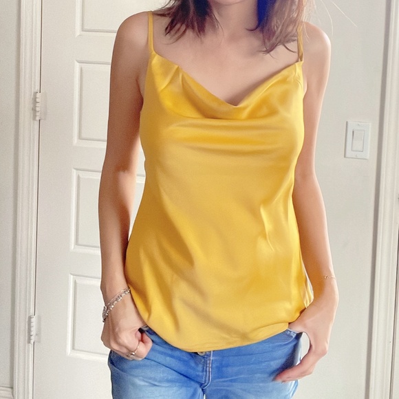 071 Luxe Satin Drapey Adjustable Strap Cami Top - Picture 9 of 12